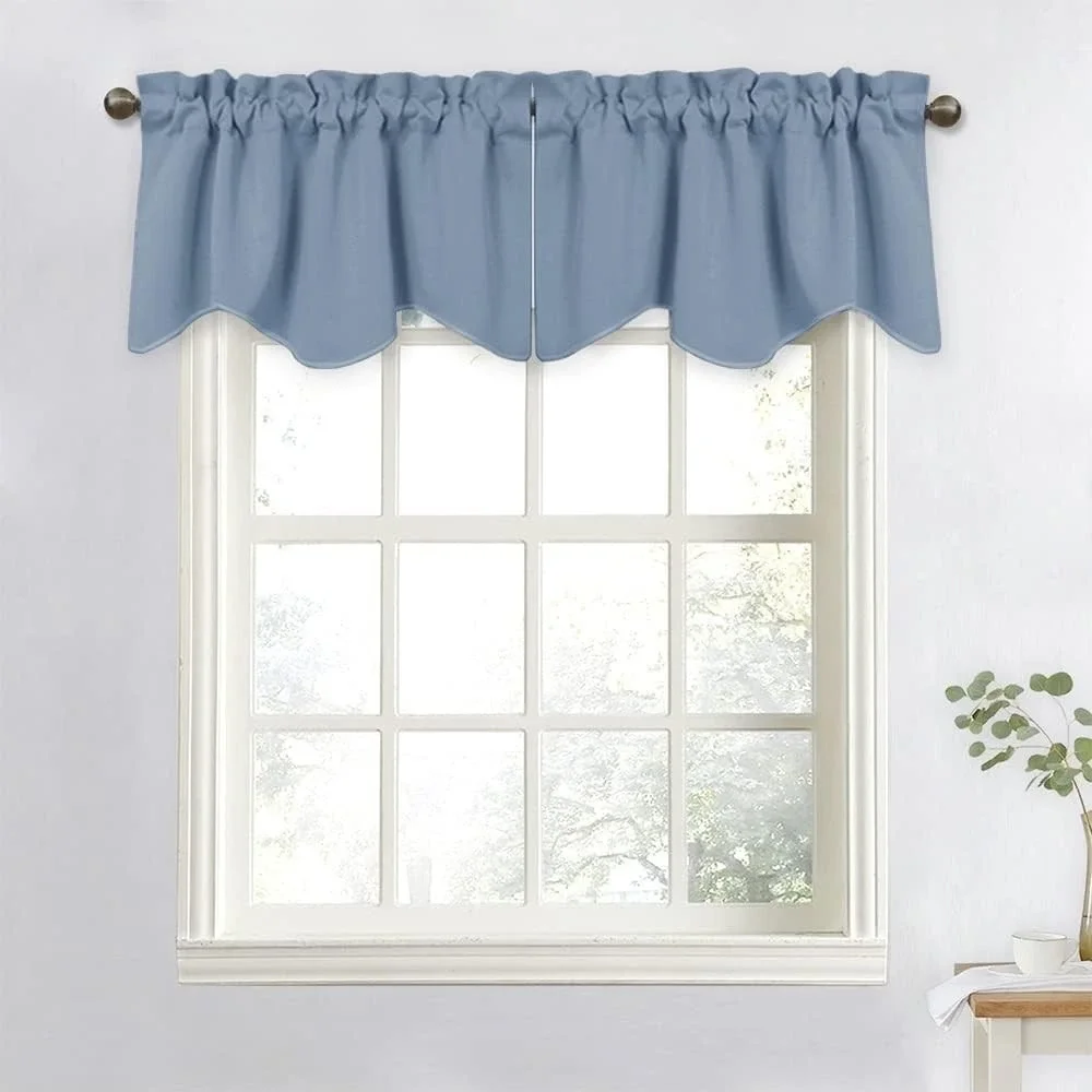 NWOT 4 Valance Panels Nicetown 52x18, Stone Blue Farmhouse Traditional Coastal